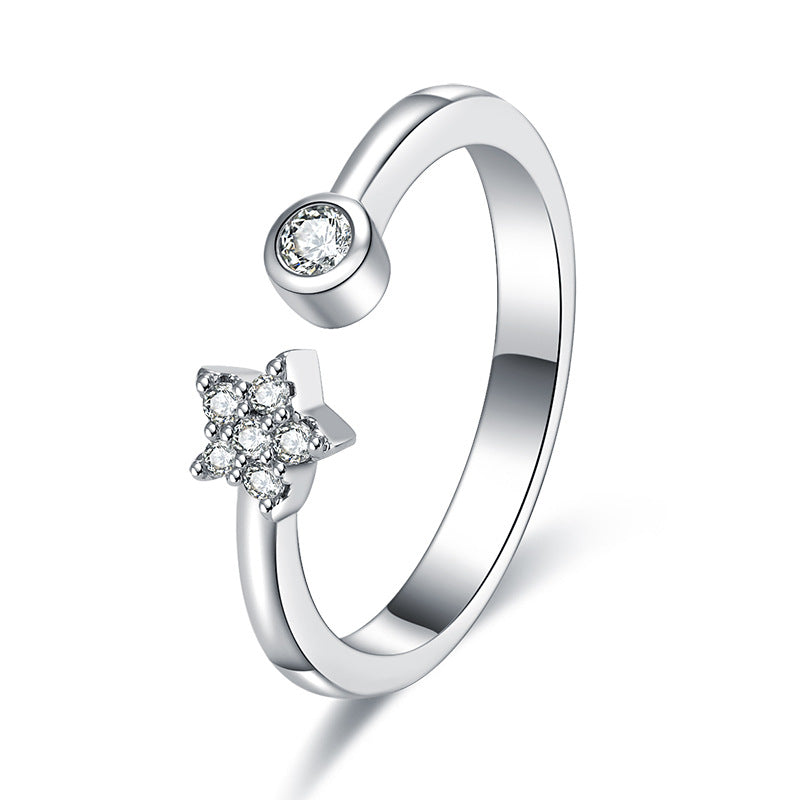 Damen Offener Sternring mit funkelnden Zirkonia Shop Nory