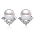 Damen Ohrstecker mit elegantem Perlen-Design und funkelnden Zirkonia-Akzenten Shop Nory