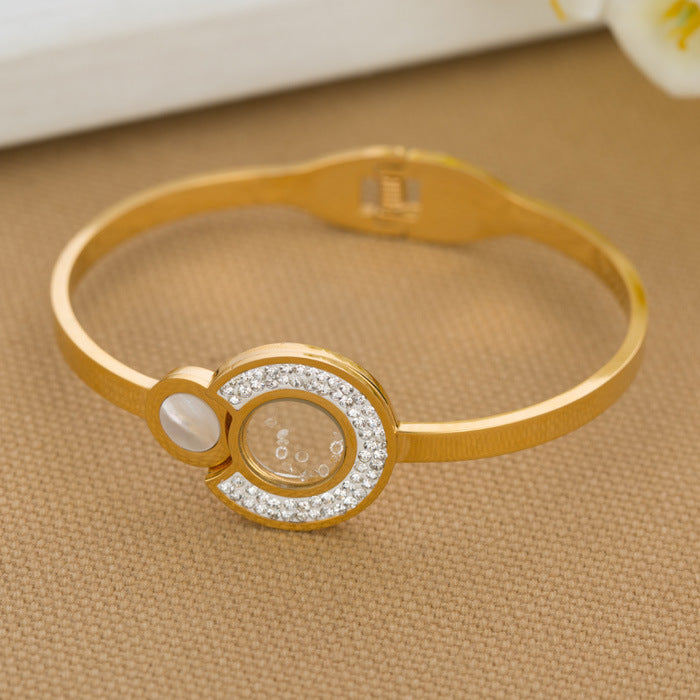 Damen Armreif mit funkelndem Kristall- und eleganten Perlenakzenten Shop Nory