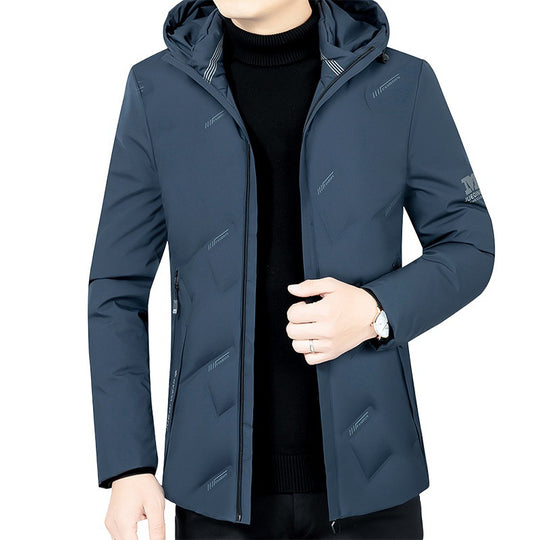 Herren Leichte gesteppte Kapuzenjacke mit schlanker Silhouette und verdecktem Reißverschluss Shop Nory