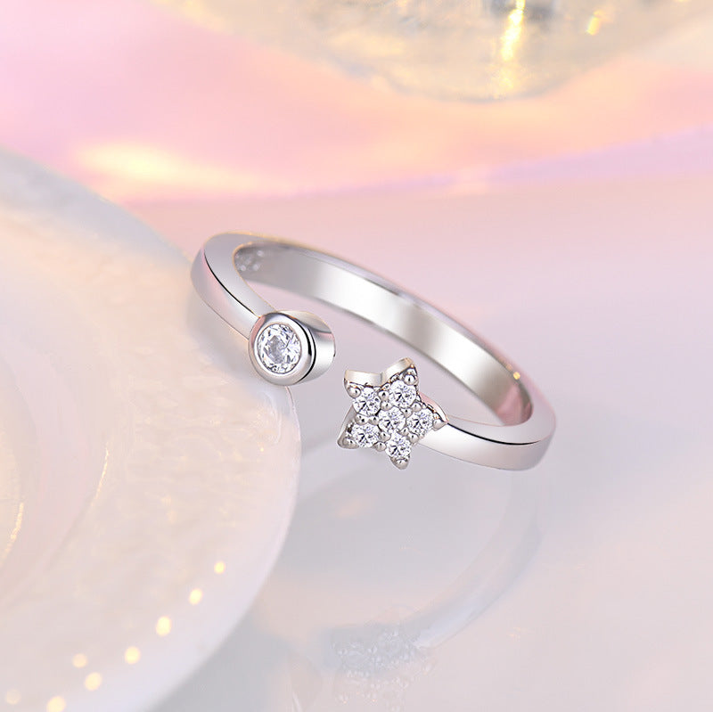 Damen Offener Sternring mit funkelnden Zirkonia Shop Nory