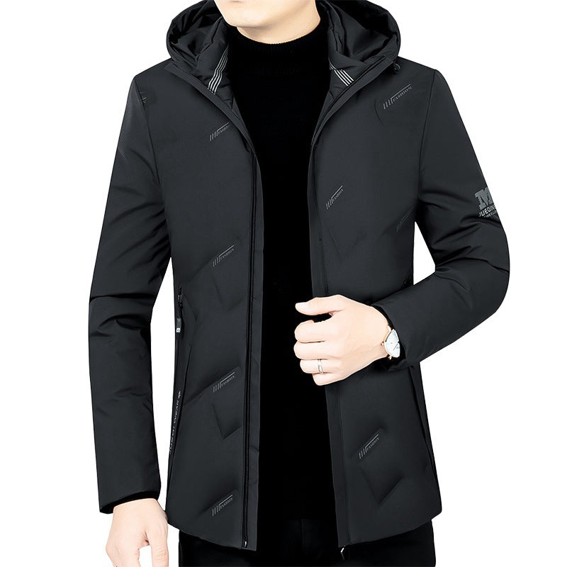 Herren Leichte gesteppte Kapuzenjacke mit schlanker Silhouette und verdecktem Reißverschluss Shop Nory