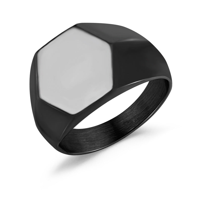 Herren Modischer Hexagon-Ring aus Edelstahl Shop Nory