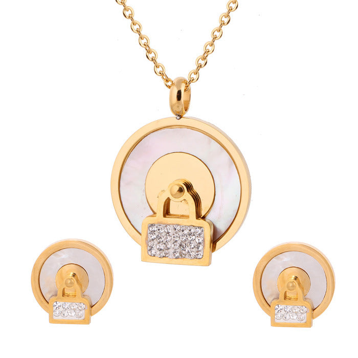 Damen Schmuckset mit glänzendem Anhänger und passenden Ohrringen Shop Nory