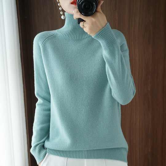 Damen Rollkragenpullover aus Kaschmir-Mix mit feiner Rippstruktur und überschnittener Schulter Shop Nory