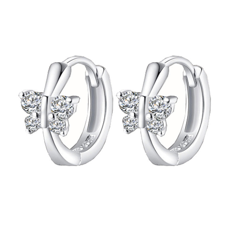 Damen-Ohrstecker im eleganten Schmetterlingsdesign mit funkelnden Kristallen Shop Nory
