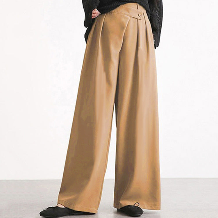 Damen Hochtaillierte weite Hose mit eleganter Faltenteilung