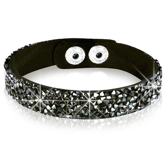 Damen Armband aus Kunstleder mit strahlendem Kristallbesatz Shop Nory