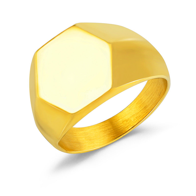 Herren Modischer Hexagon-Ring aus Edelstahl Shop Nory