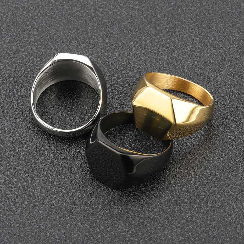 Herren Modischer Hexagon-Ring aus Edelstahl Shop Nory