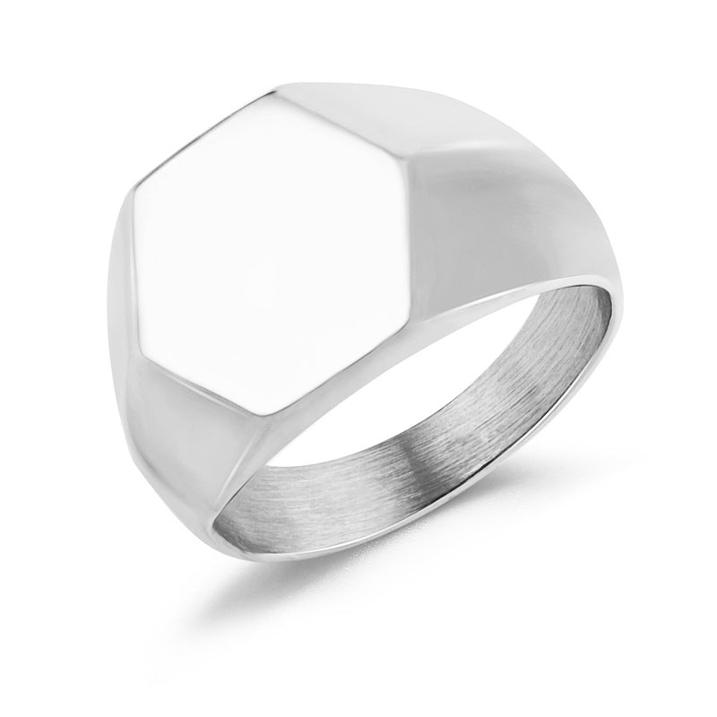 Herren Modischer Hexagon-Ring aus Edelstahl Shop Nory