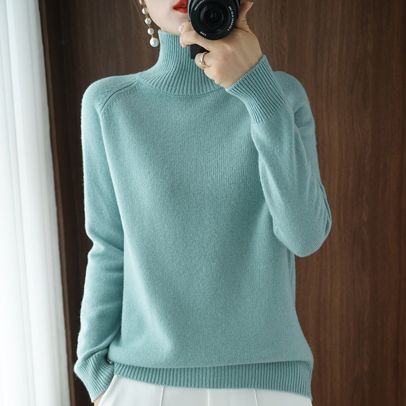 Damen Rollkragenpullover aus Kaschmir-Mix mit feiner Rippstruktur und überschnittener Schulter Shop Nory