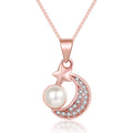 Damen Halskette mit zeitgenössischem Mond- und Sternenanhänger Shop Nory