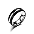 Herren Ring mit elegantem schwarzem Finish und polierten Edelstahlakzenten Shop Nory
