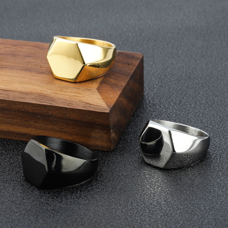 Herren Modischer Hexagon-Ring aus Edelstahl Shop Nory