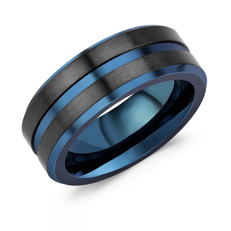 Herren eleganter Edelstahlring mit goldenen Akzenten Shop Nory