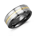 Herren eleganter Edelstahlring mit goldenen Akzenten Shop Nory