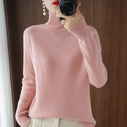 Damen Rollkragenpullover aus Kaschmir-Mix mit feiner Rippstruktur und überschnittener Schulter Shop Nory