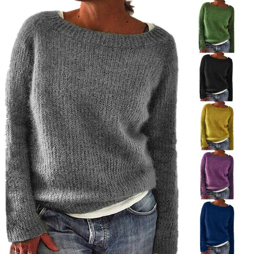 Damen nan kuscheliger Grobstrickpullover mit Rundhalsausschnitt und lockerem Oversize-Schnitt Shop Nory