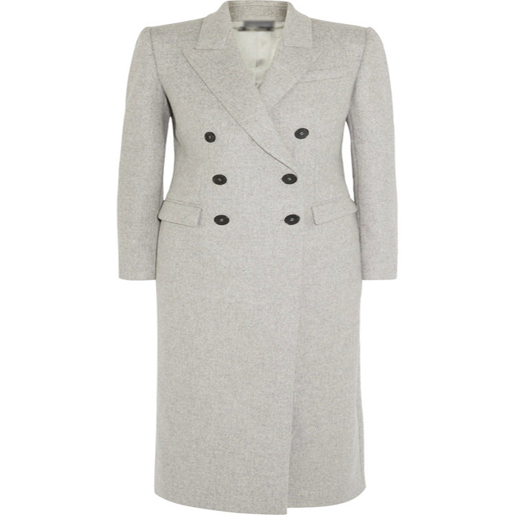 Damen Doppelreihiger Taillierter Wollmix‑Longcoat im schlanken Tailoring‑Stil Shop Nory