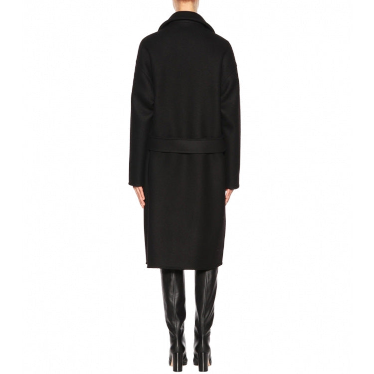 Damen Oversize Zweireihiger Longcoat mit weitem Schalkragen und relaxed Tailoring Shop Nory