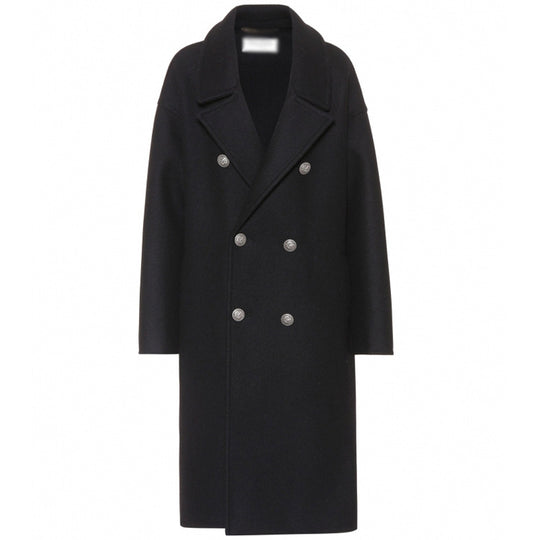 Damen Oversize Zweireihiger Longcoat mit weitem Schalkragen und relaxed Tailoring Shop Nory