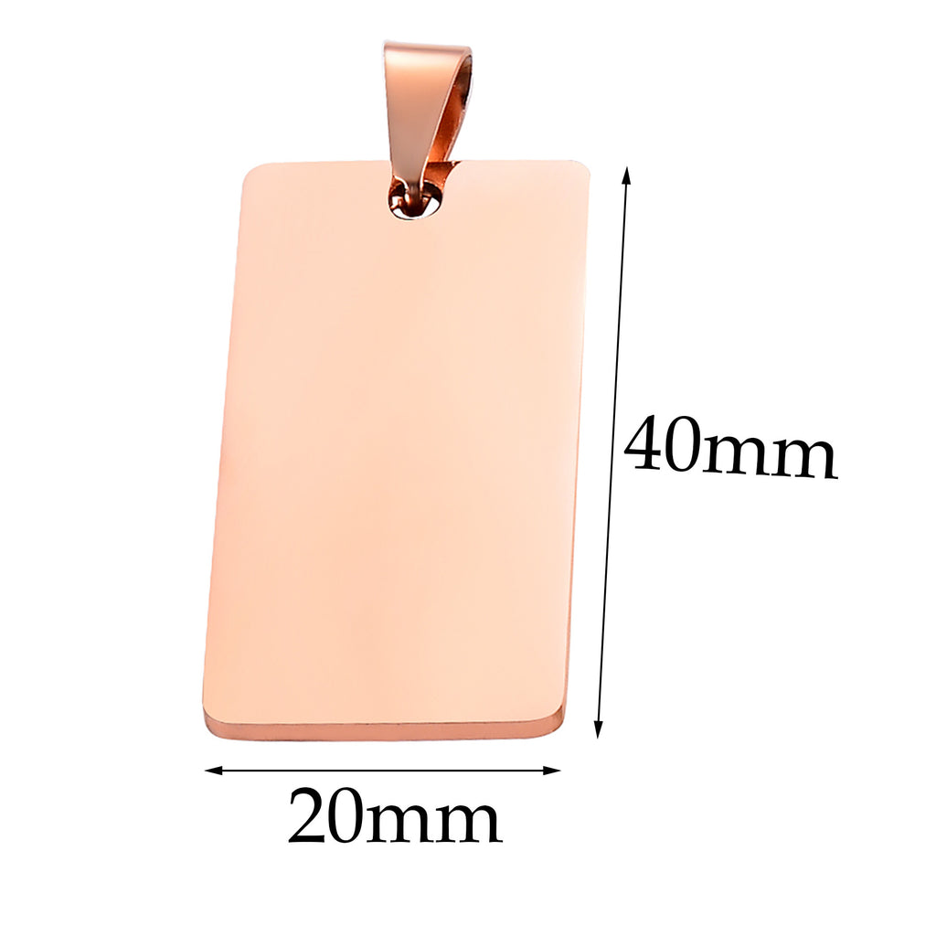 Damen gravierbarer Edelstahl-Anhänger in rectangularer Form Shop Nory