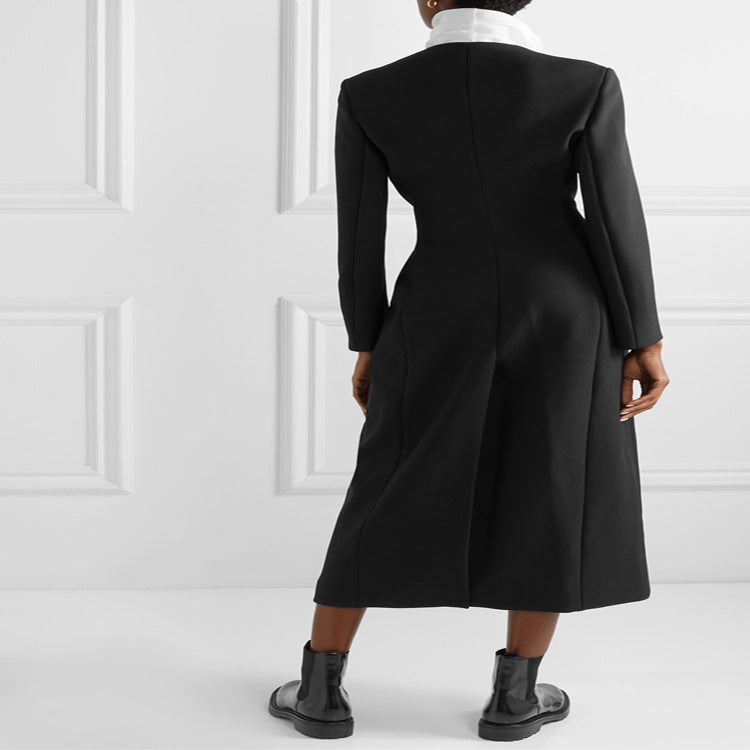 Damen Maxilanger minimalistischer Tailoring Mantel mit offener Front Shop Nory