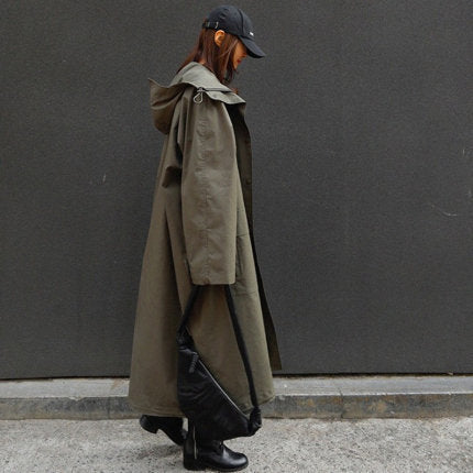 Damen Oversize-Parka mit extralangem Schnitt, großer Kapuze und verdeckter Reißverschluss Shop Nory