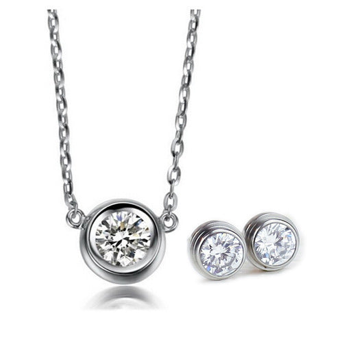 Damen Schmuckset mit funkelnden Zirkonia und eleganter Gliederkette Shop Nory