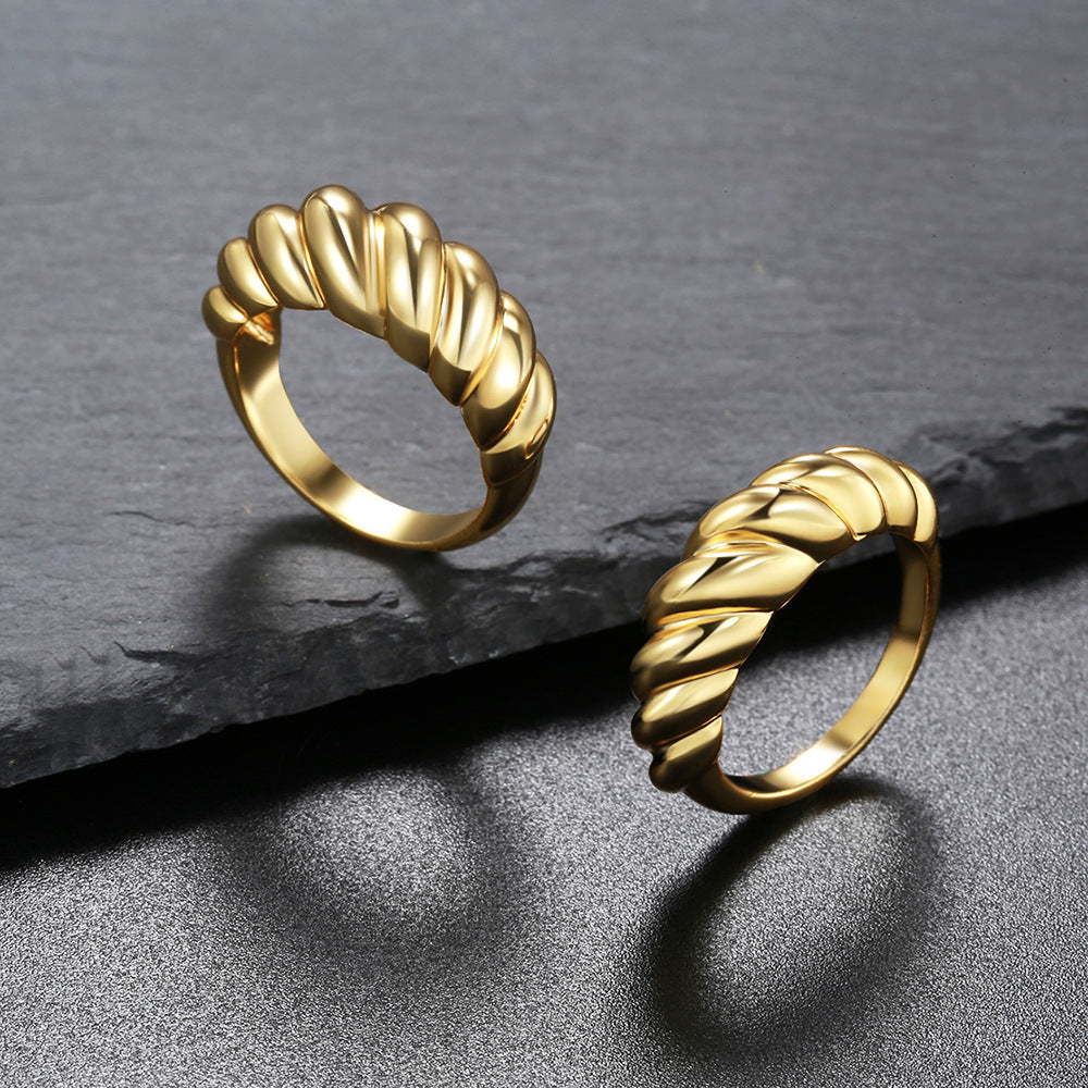 Damen eleganter und modischer Ring mit geflochtenem Design Shop Nory