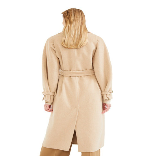 Damen Wollmantel mit Cape‑Schulter und Taillengürtel Shop Nory