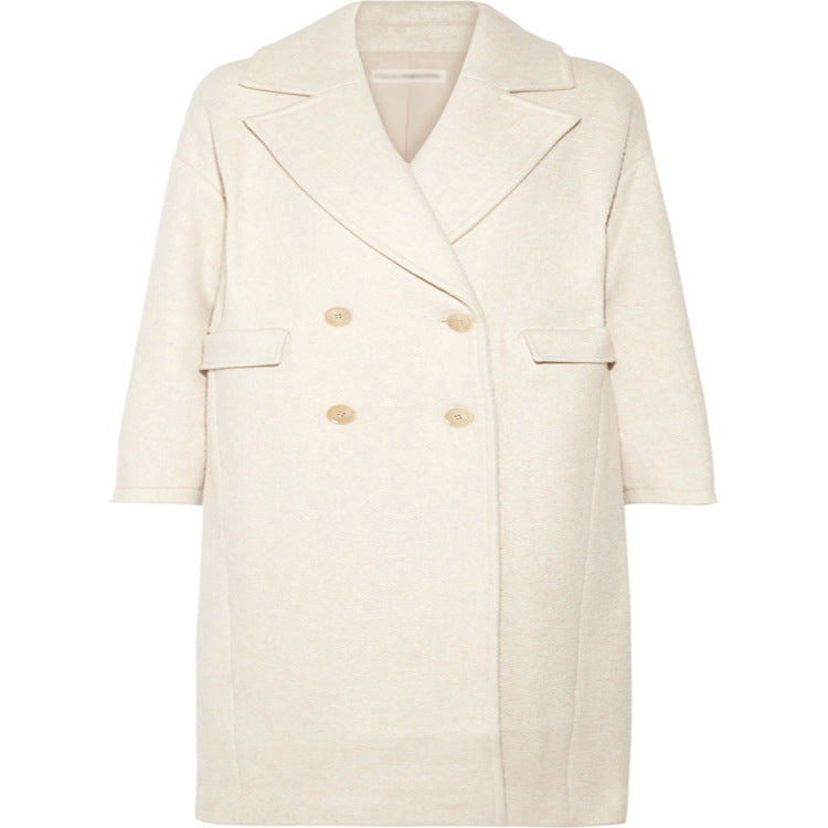 Damen Bodenlanger Relaxed-Fit Wollmix-Mantel mit soften Schultern und Seitenschlitz Shop Nory