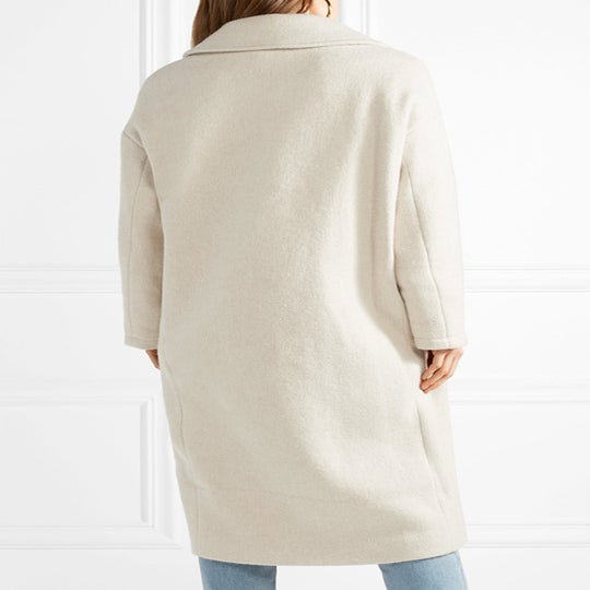 Damen Bodenlanger Relaxed-Fit Wollmix-Mantel mit soften Schultern und Seitenschlitz Shop Nory