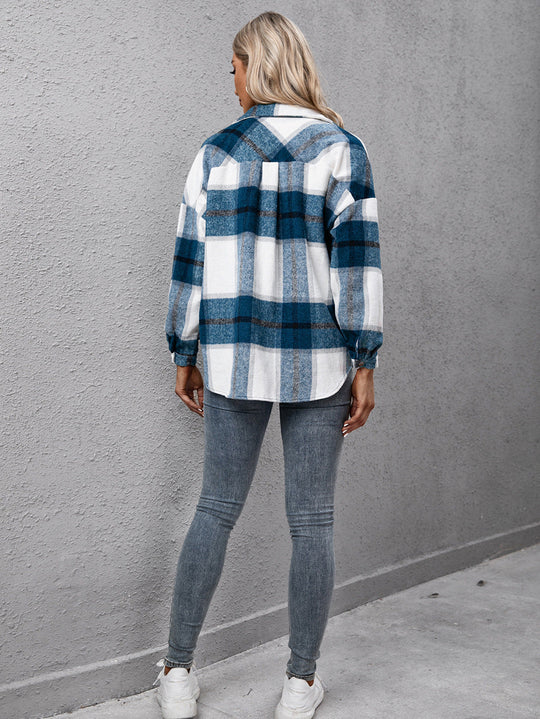 Shopnory | Karierter Langarmhemdjacke