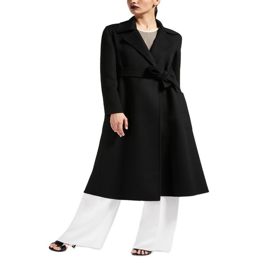 Damen Taillierter Wickelmantel aus Woll-Kaschmirmix mit A‑Linie, Gürtel und aufgesetzten Taschen Shop Nory