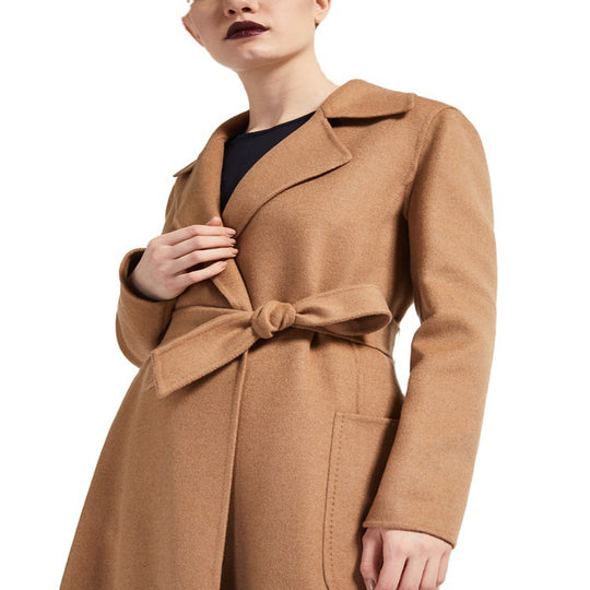 Damen Taillierter Wickelmantel aus Woll-Kaschmirmix mit A‑Linie, Gürtel und aufgesetzten Taschen Shop Nory