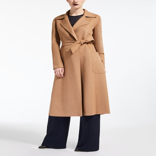 Damen Taillierter Wickelmantel aus Woll-Kaschmirmix mit A‑Linie, Gürtel und aufgesetzten Taschen Shop Nory