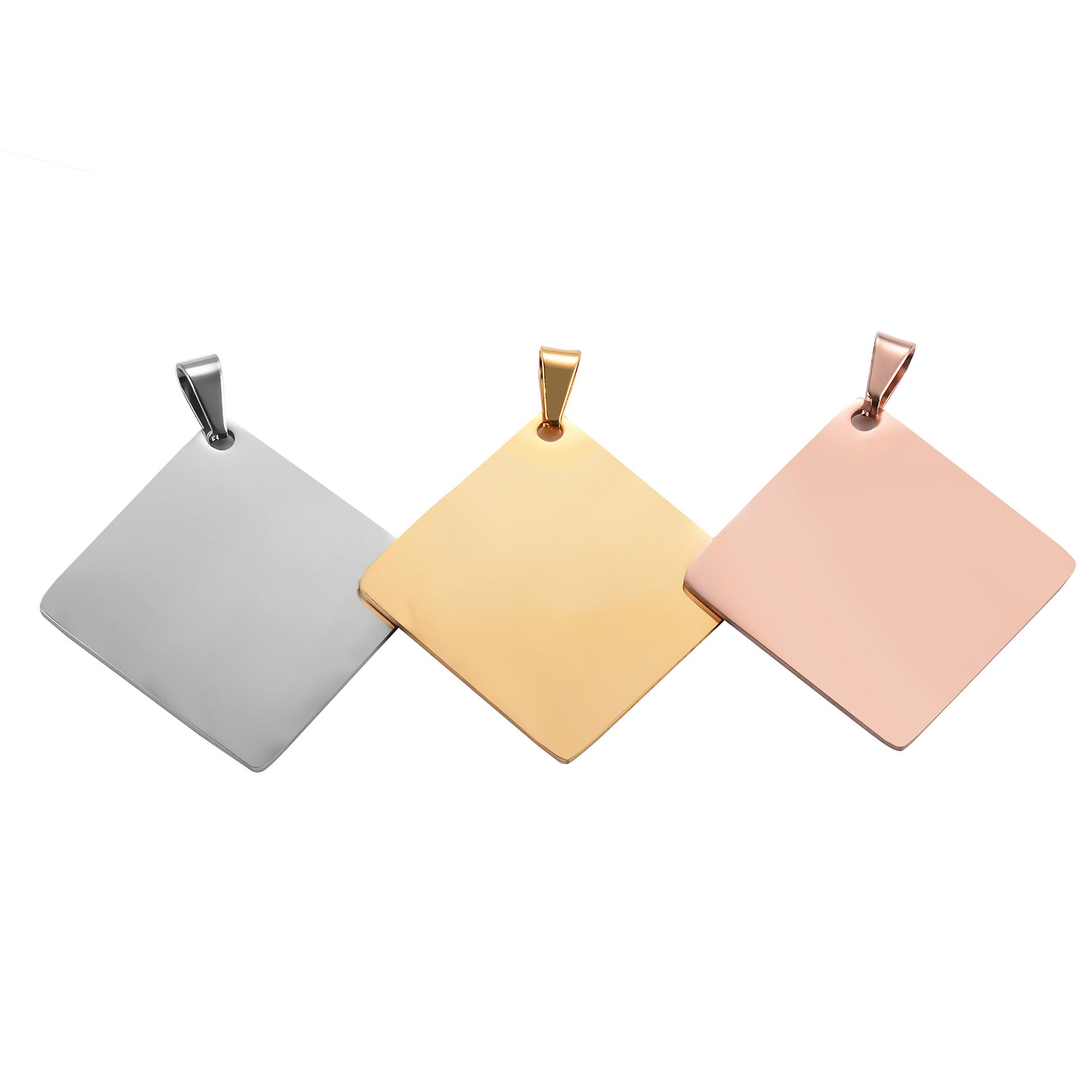 Damen Schmuckanhänger aus hochwertigem Edelstahl mit quadratischer Form Shop Nory