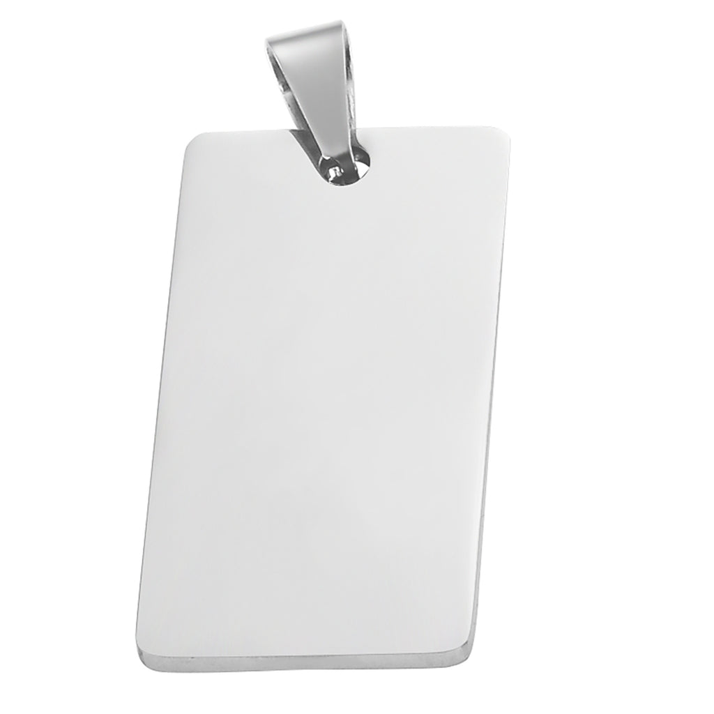 Damen gravierbarer Edelstahl-Anhänger in rectangularer Form Shop Nory