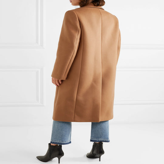 Damen Einreihiger Wollmix-Longcoat mit klarem Tailoring und Pattentaschen Shop Nory