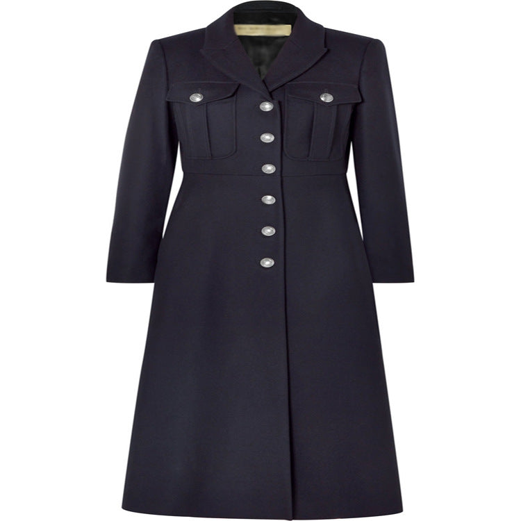 Damen Militärischer Longcoat aus Wollmix mit markanter Knopfleiste und Pattentaschen Shop Nory