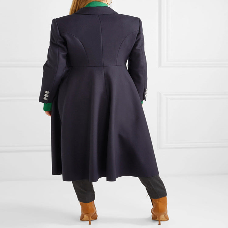 Damen Militärischer Longcoat aus Wollmix mit markanter Knopfleiste und Pattentaschen Shop Nory
