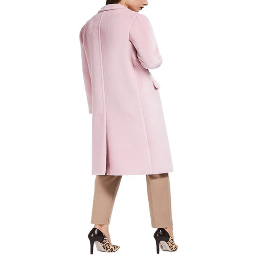 Damen Midilanger Teddy‑Wollmix‑Mantel mit Doppelreihe, Pattentaschen und weichfallendem Revers Shop Nory