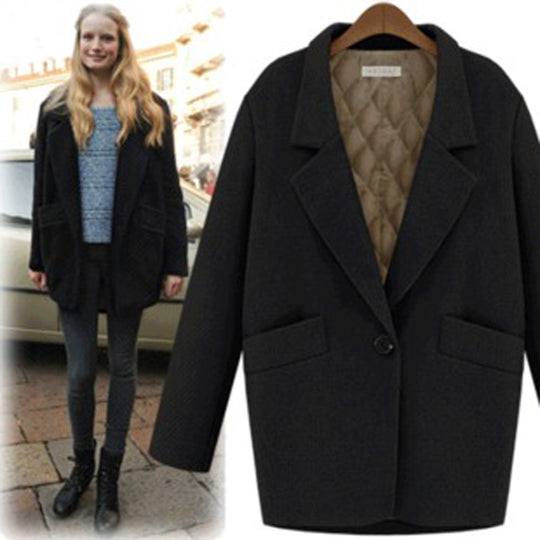 Damen Oversize Wollmix Shortcoat mit gesteppter Innenfütterung und Pattentaschen Shop Nory