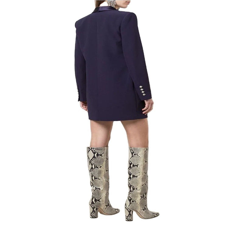 Damen Blazerkleid im Tailoring‑Look mit satiniertem Schalkragen und strukturierten Schultern Shop Nory