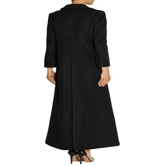 Damen Bodenlanger Einreiher-Mantel mit Gehschlitz und taillierter Silhouette Shop Nory