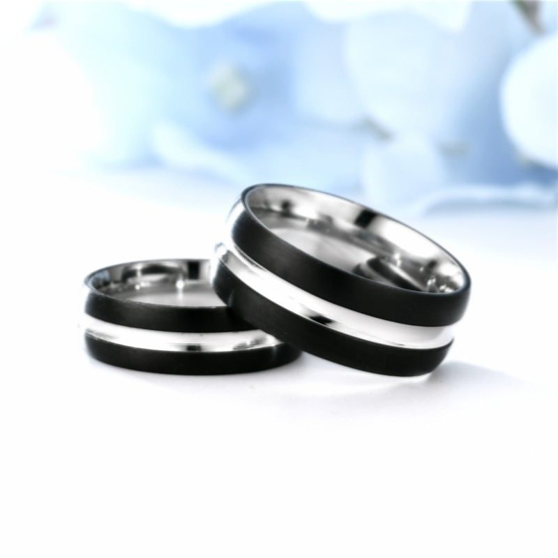 Herren Ring mit elegantem schwarzem Finish und polierten Edelstahlakzenten Shop Nory