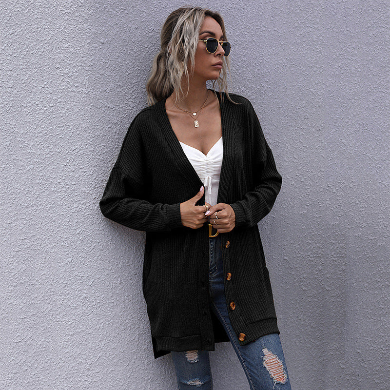 Damen Langer Oversize Strickcardigan mit Strukturstrick, offenen Taschen und lässigem Schnitt Shop Nory