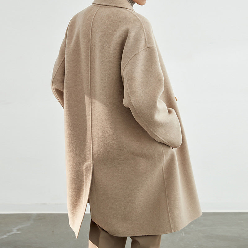Herren Lang geschnittener Doppelreiher-Wollmixmantel mit Oversize-Passform Shop Nory